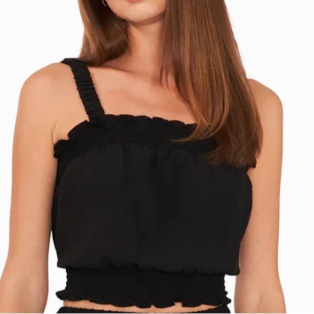 NWT RILEY & RAE Smock Stretch Ruffle Hem Sleeveless Tank Top Size X-Large